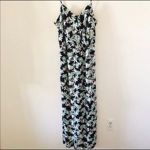 Banana Republic navy blue floral maxi dress size 0